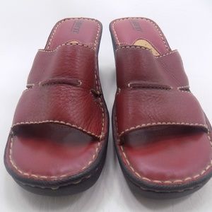 Born Red Open Toe Wedge Sandal Size 7M